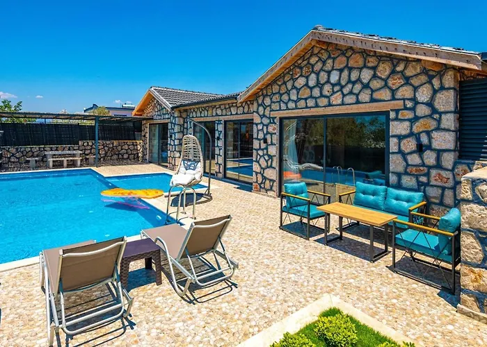 Villa Kalkan'da 2 Yatak Odali Jakuzili Villa-villa Seabird *
